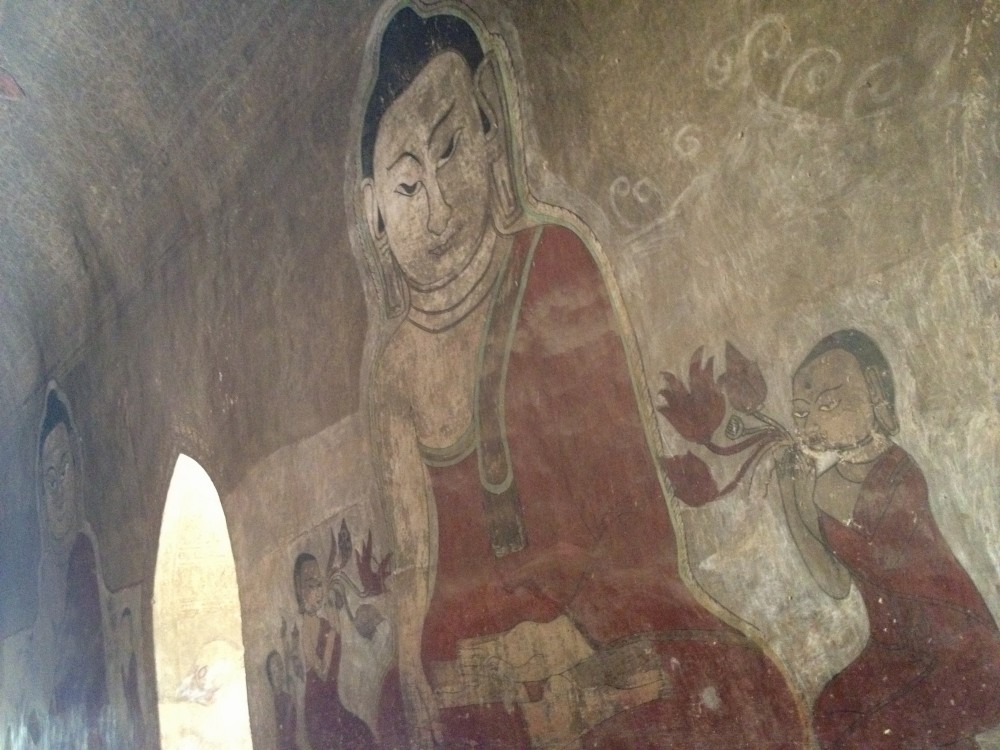 スラマニ寺院の仏画 【バガン遺跡】【ミャンマー（バガン）】