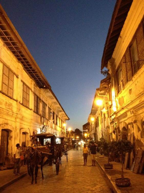 フィリピン、ビガン。夜の世界遺産、ビガン歴史都市