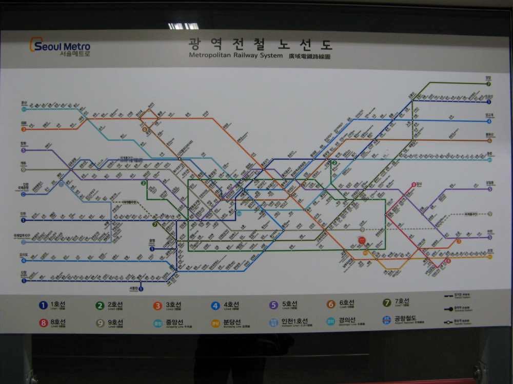 韓国、ソウルの地下鉄マップ【韓国、ソウル】
