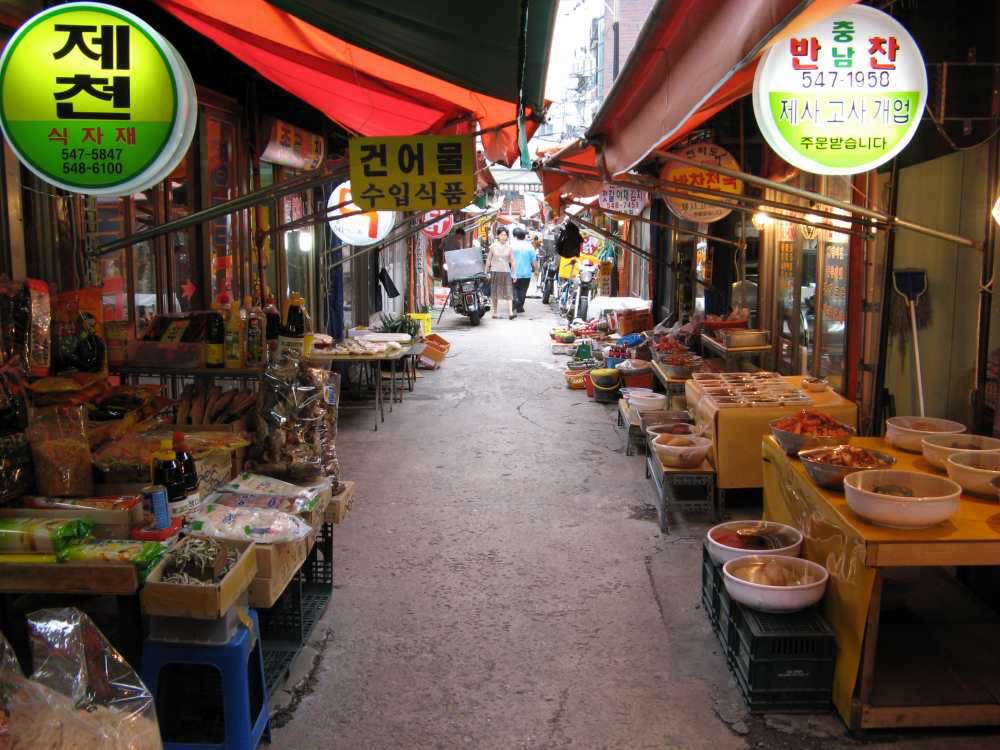 韓国、ソウルの市場
