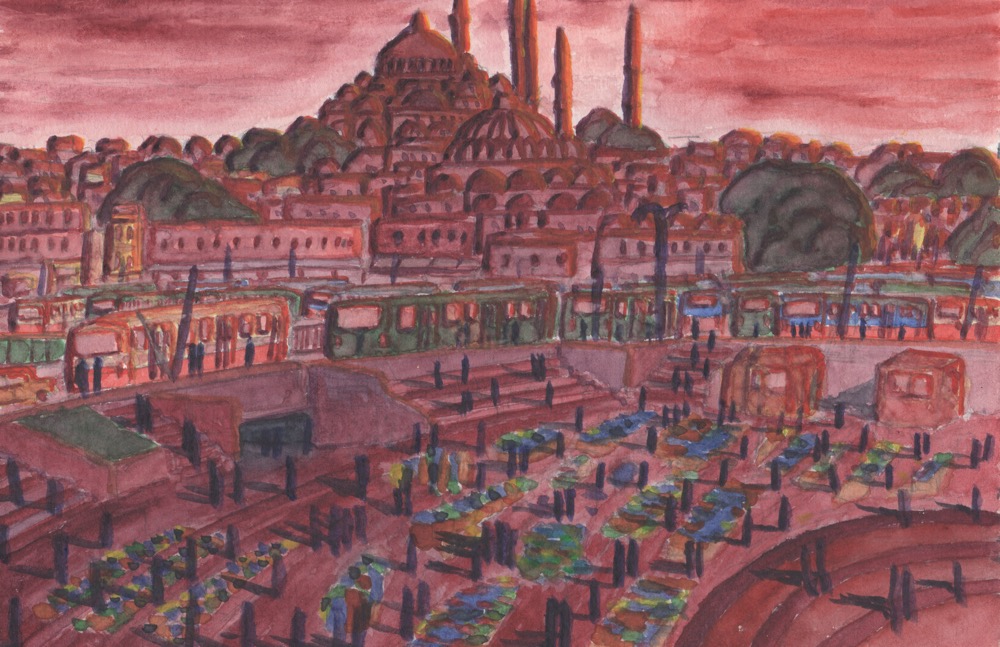 ガラタ橋から見た旧市街（トルコ・イスタンブール）