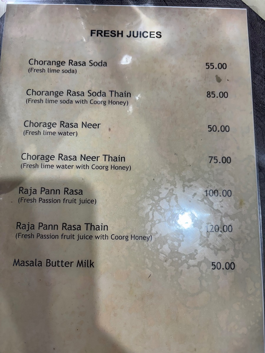 Coorg Cuisine（インド・カルナータカ州マディケリ）