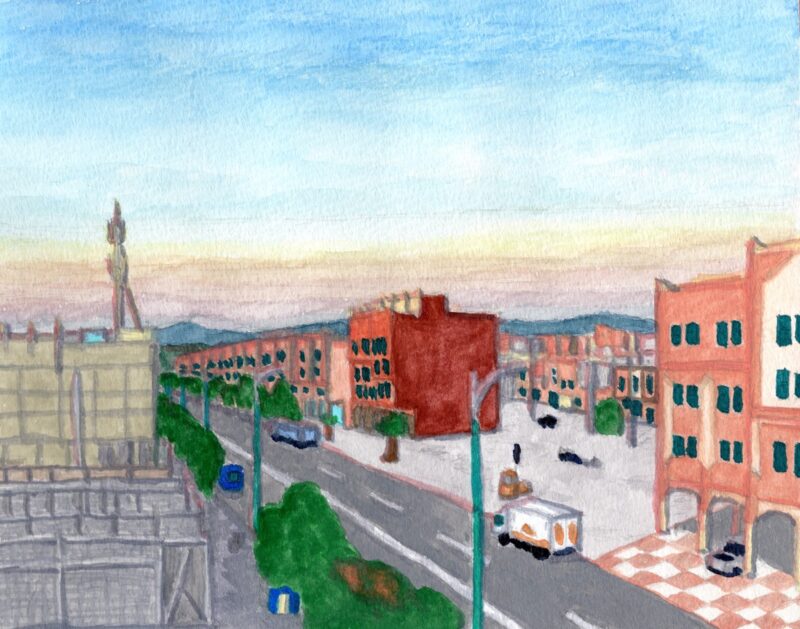 朝の街並み（モロッコ・ワルザザート）